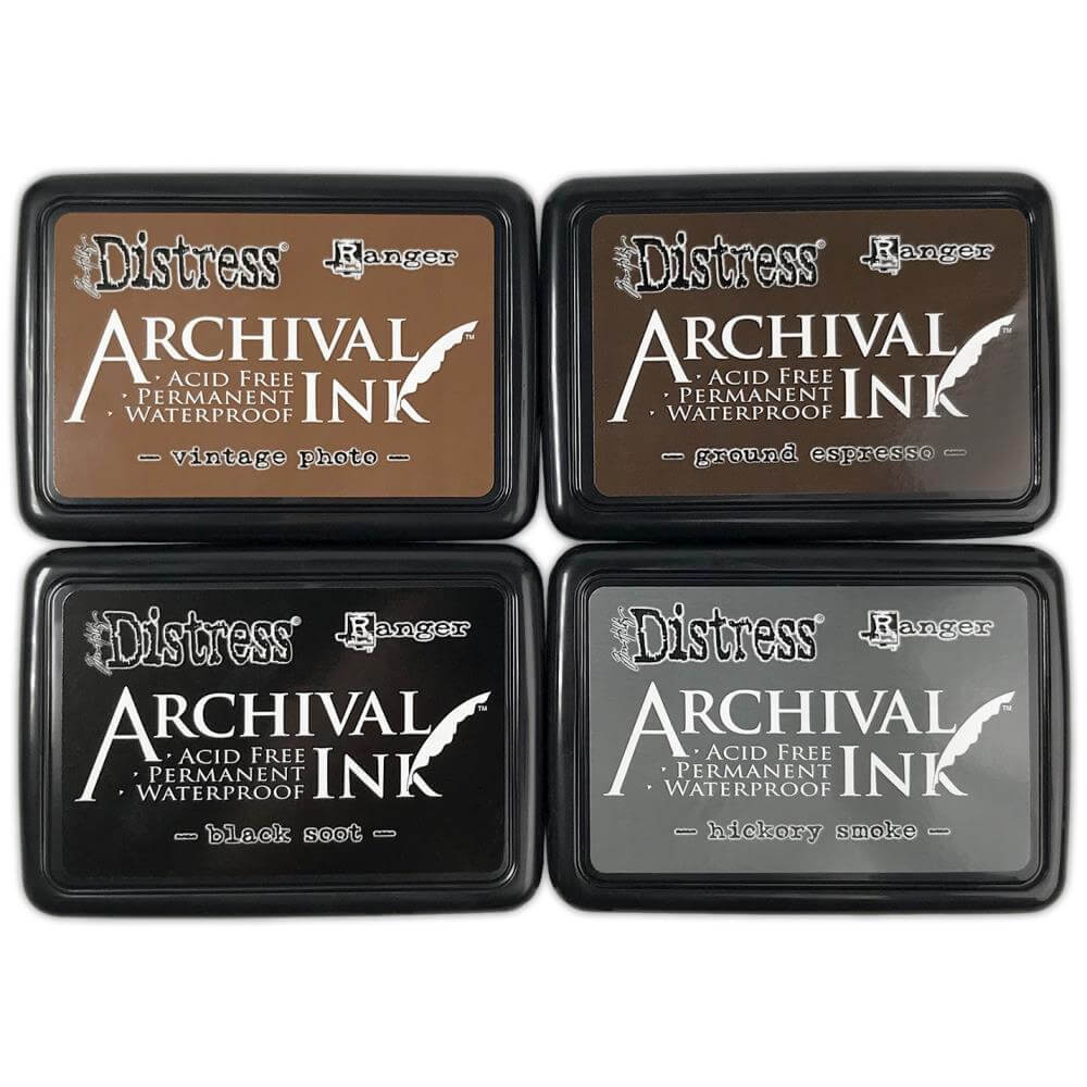 Tim Holtz Distress Archival Ink Pad Stack - Basics MPK77947