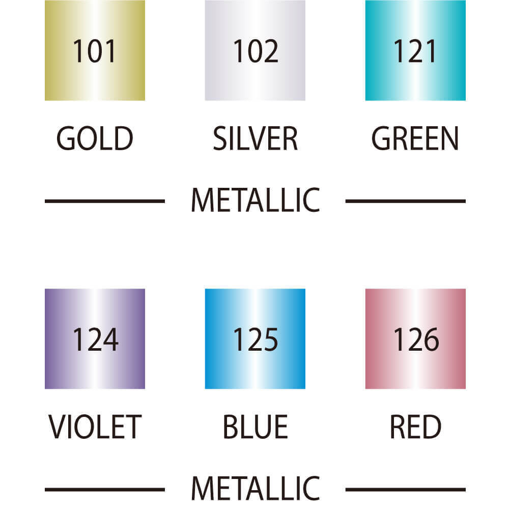 Zig Memory System Calligraphy Metallic Colours - 6 Colors Set (2mm/3.5mm)