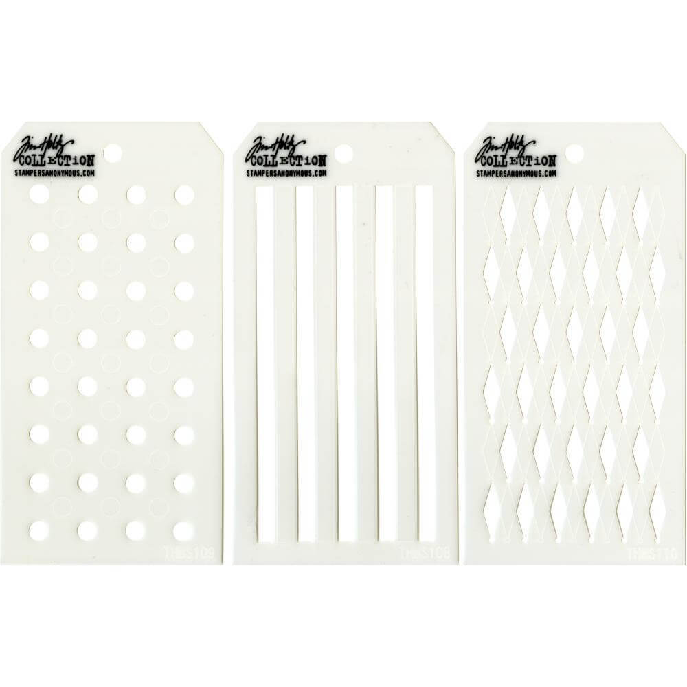 Tim Holtz Mini Layered Stencil Set 3/Pkg - Set #36 MTS36