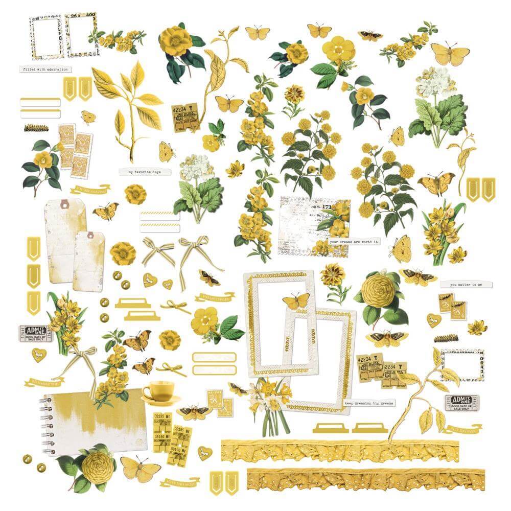 49 and Market Color Swatch: Ochre Mini Laser Cut Outs - Elements