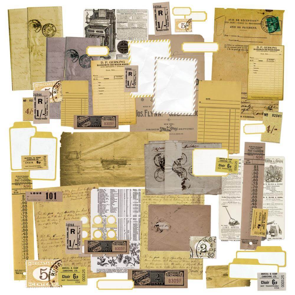 49 and Market Color Swatch: Ochre Ephemera Stackers 60/Pkg