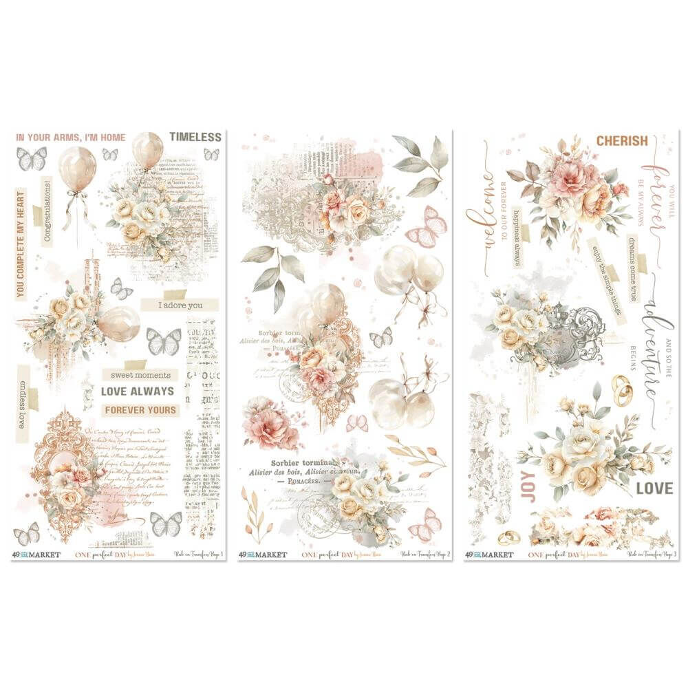 49 And Market Rub-On Transfer Set 6"X12" - One Perfect Day