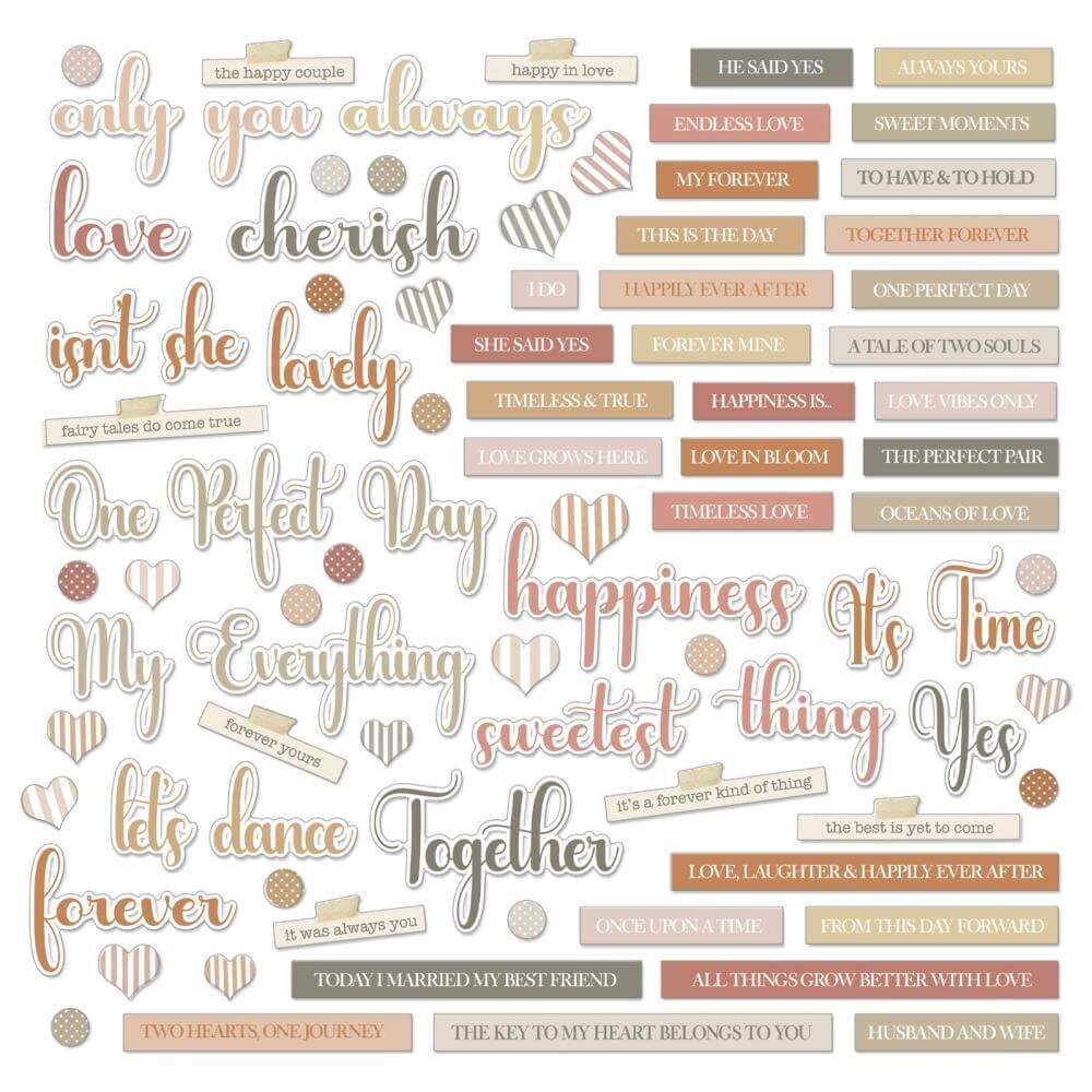 49 And Market Chipboard Set - Words, One Perfect Day
