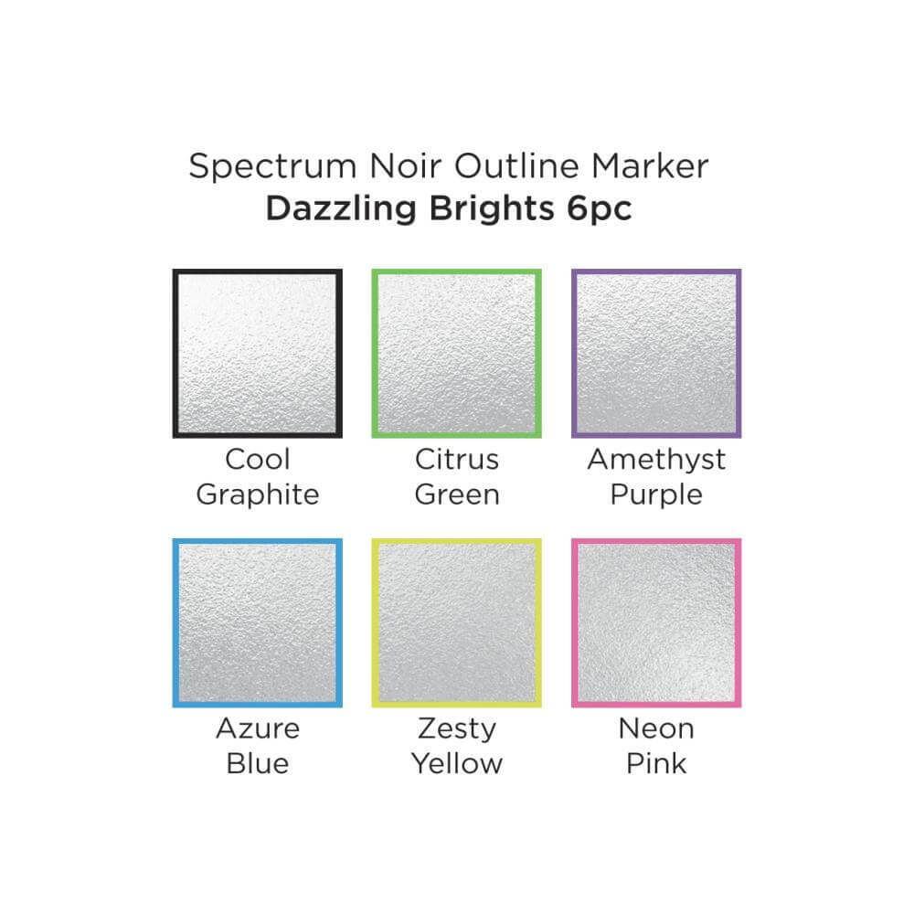 Spectrum Noir Outline Markers 6/Pkg - Dazzling Brights