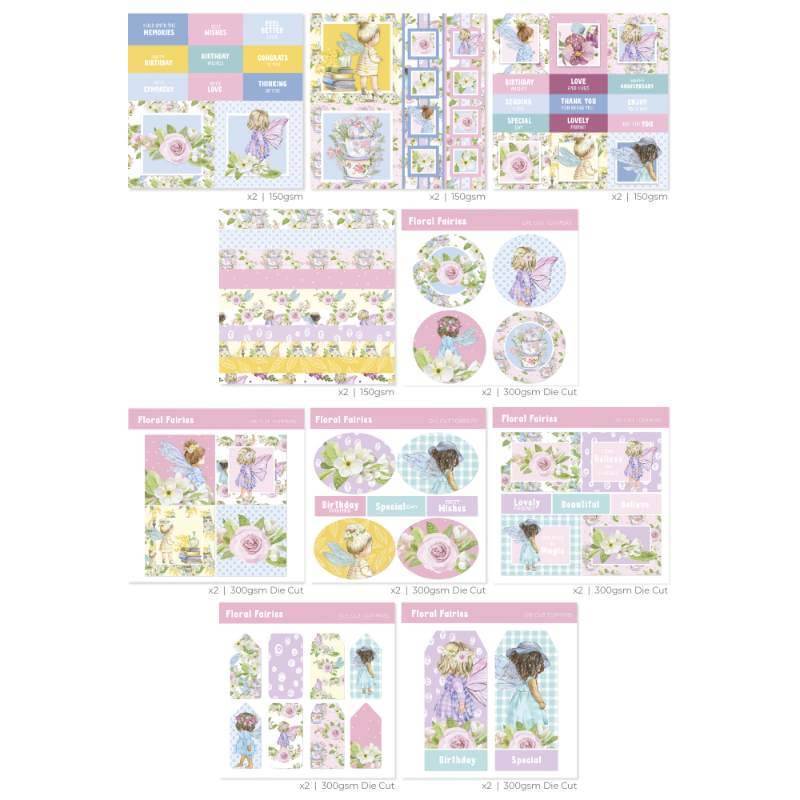 The Paper Boutique 8 in x 8 in Paper Kit Pad - Floral Fairies