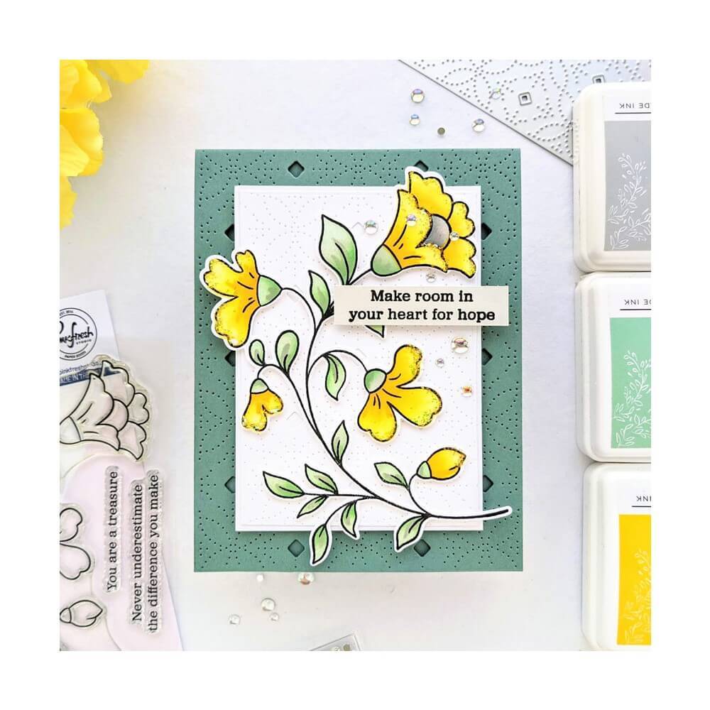 Pinkfresh Studio Clear Stamps 4"X6" - Folk Floral Stem 160422