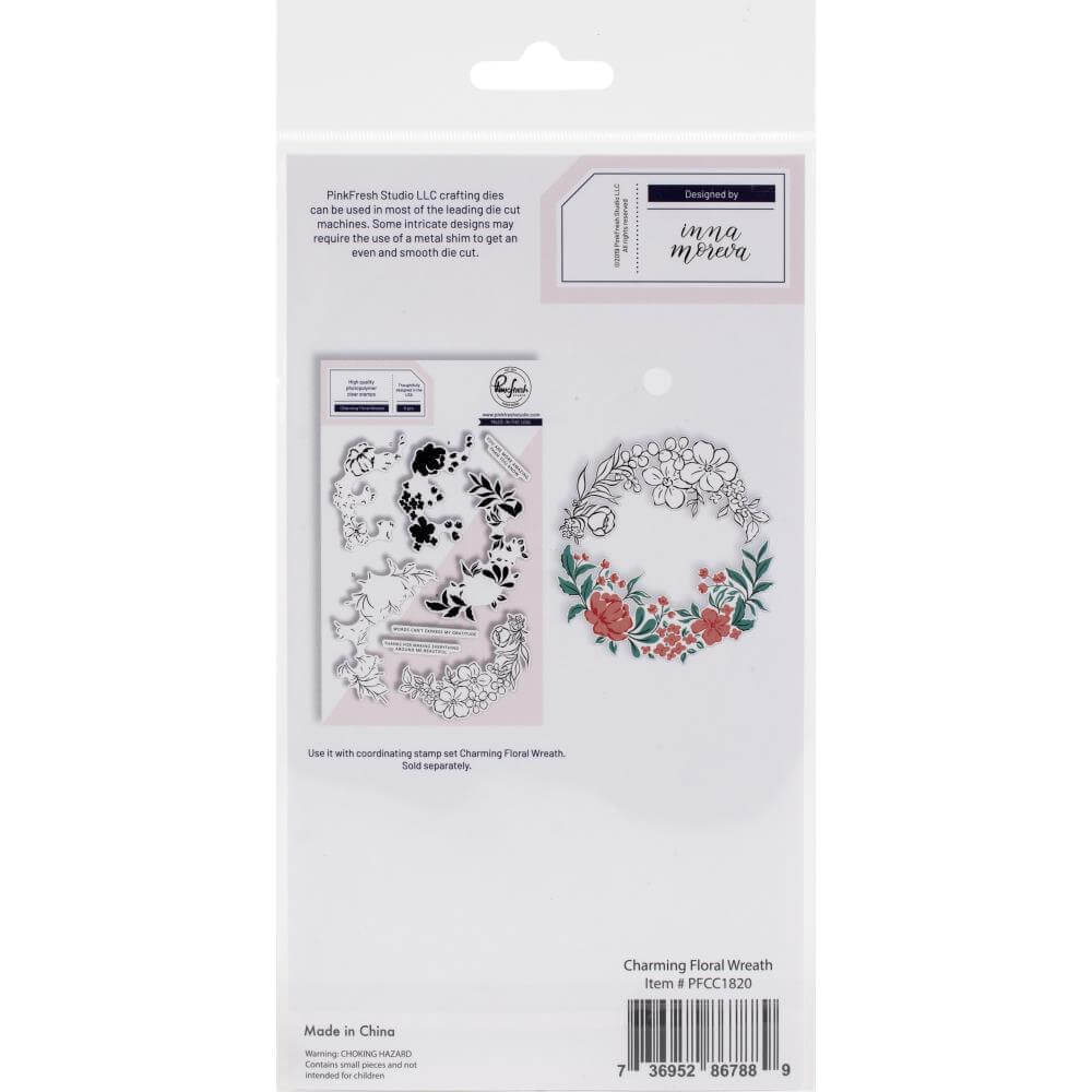 Pinkfresh Studio Dies - Charming Floral Wreath PFCC1820