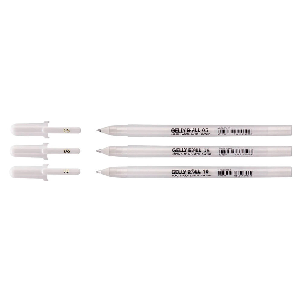 Sakura Gelly Roll Gel Pen - 05, 08 & 10 White (3pcs)