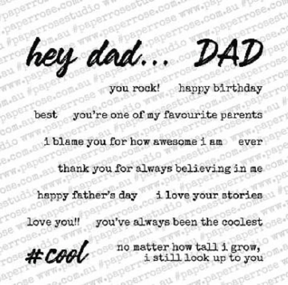 Paper Rose Clear Stamp - Hey Dad Sentiments 18333