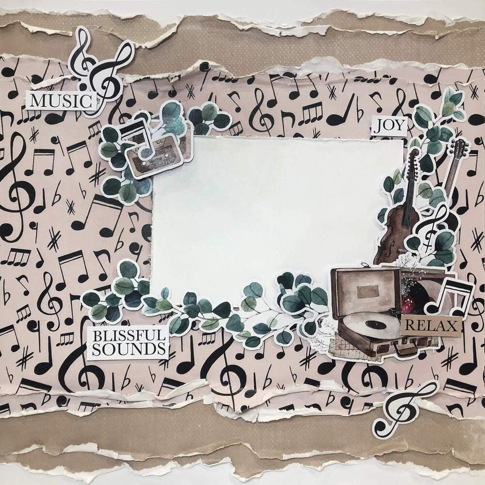 Paper Rose 12x12 Paper Collection - Blissful Afternoon Sounds 28249