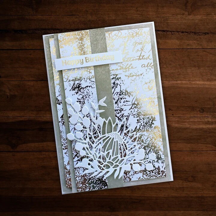 Paper Rose 6x6 Paper Collection - Blooming Proteas Silver Foil 30792