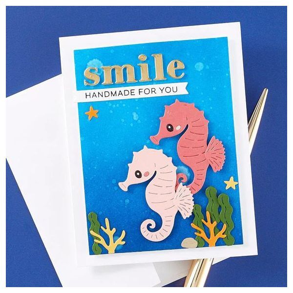 Spellbinders Etched Dies - Out and About Collection - Luna the Seahorse S1-137
