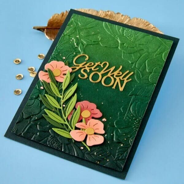 Spellbinders Etched Dies - Layered Get Well Soon S1-183