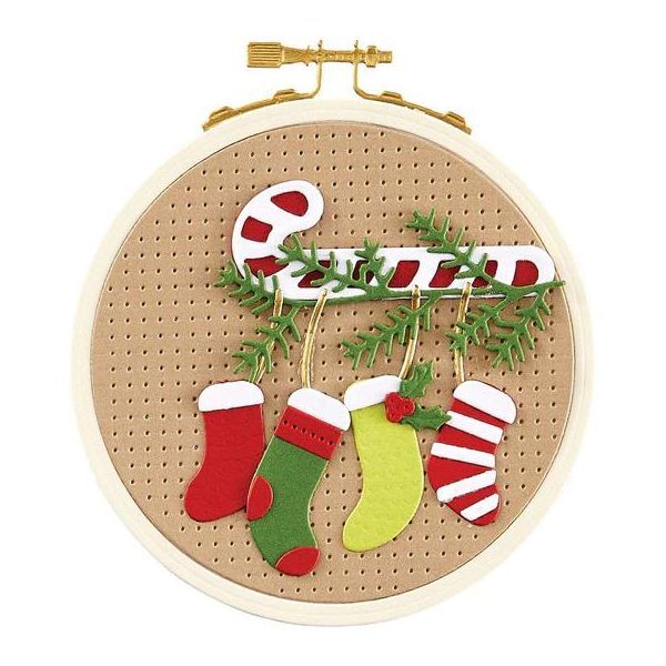 Spellbinders Etched Dies - Nichol's Needlework Collection - Faux Embroidered Stockings (by Nichol Spohr) S3-519