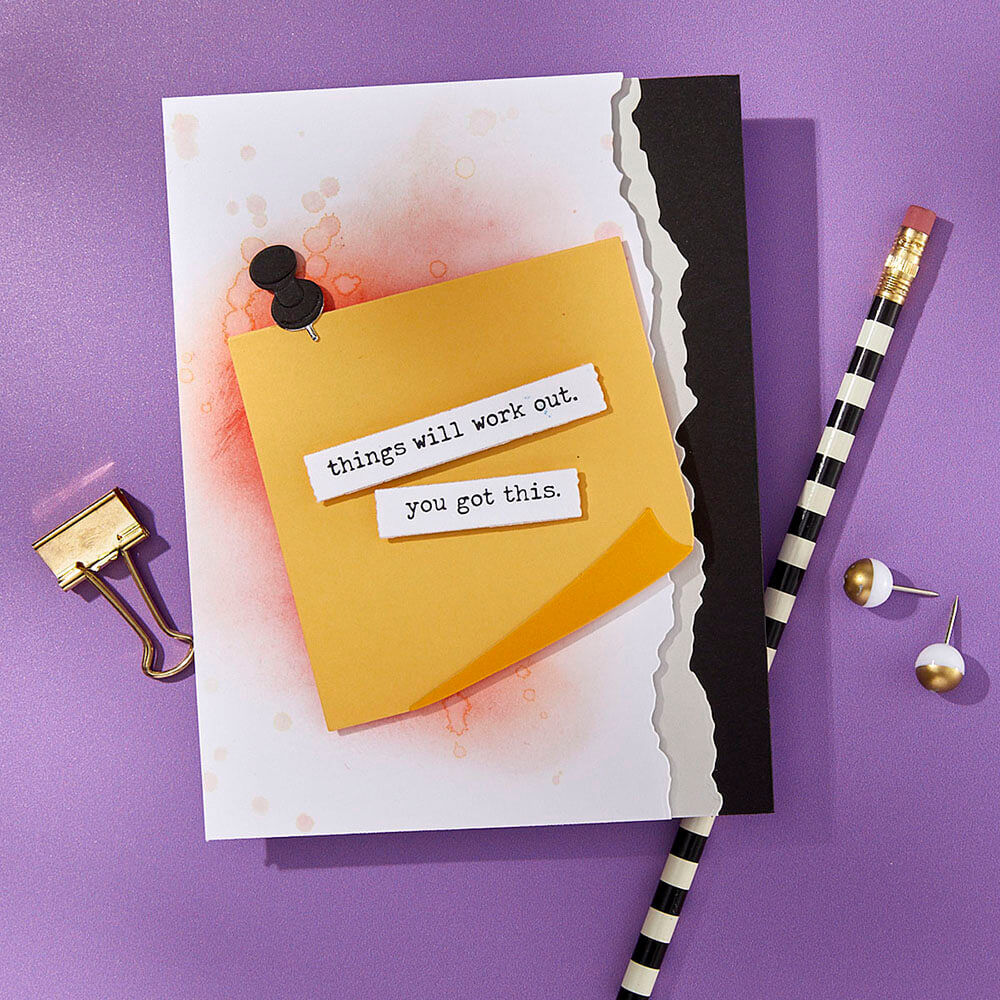 Spellbinders Etched Dies - Take Note Collection - Push Pin Notes S3-550