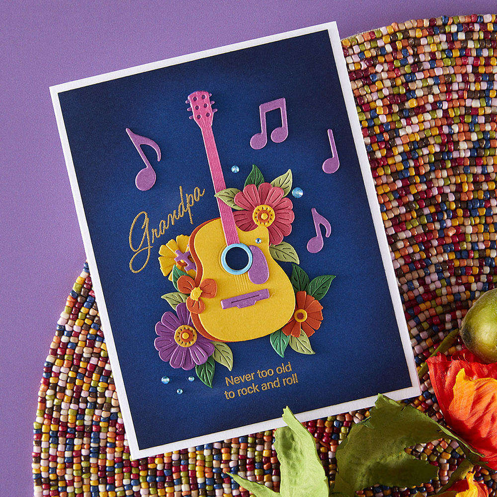 Spellbinders Dies - Bibi's Musical Notes Collection - Mini Guitar (by Bibi Cameron) S3-551