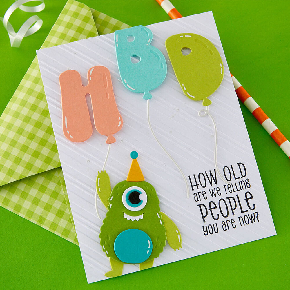 Spellbinders Etched Dies - HBD Balloons S3-562