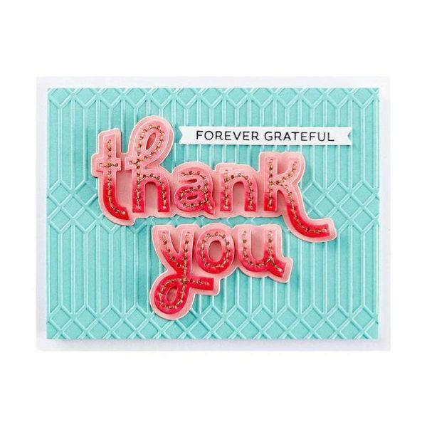 Spellbinders Etched Dies - Out and About Collection - Stitched Thank You & For You S4-1355