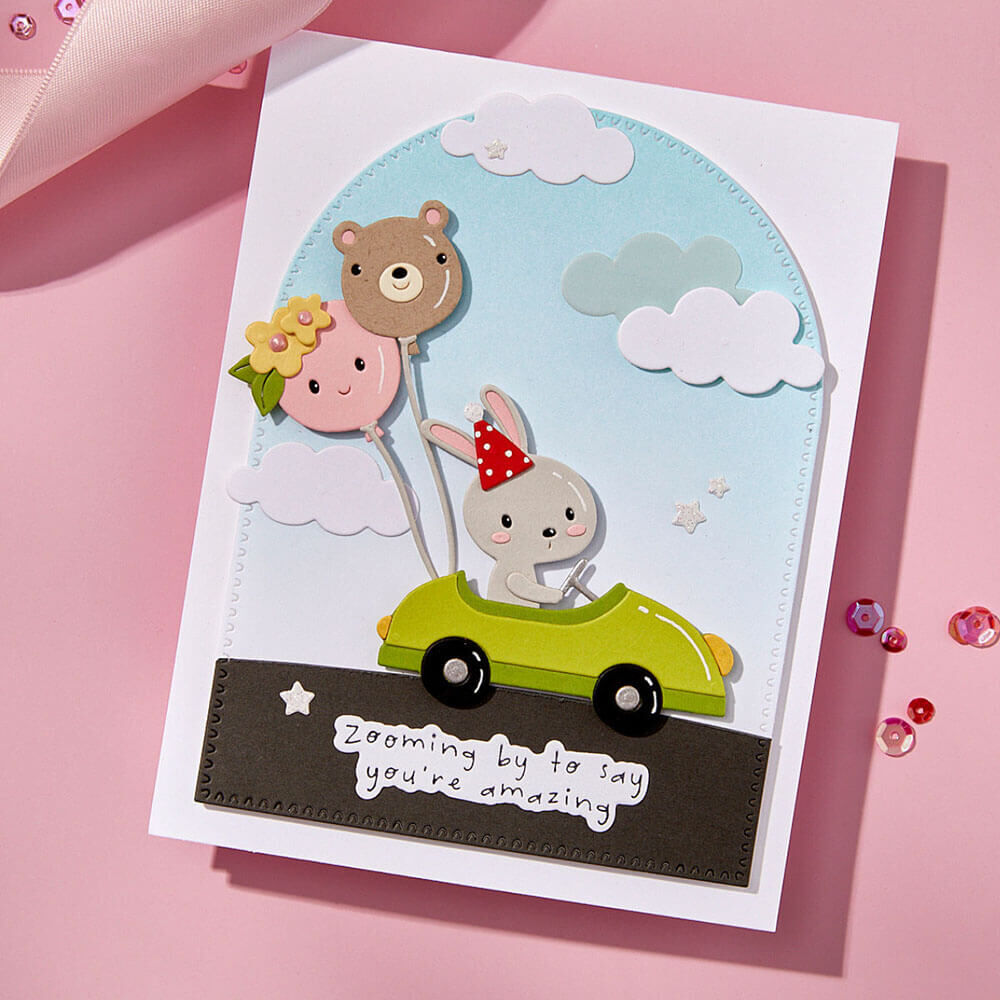 Spellbinders Etched Dies - Little Smiles Collection - Go Kart Go