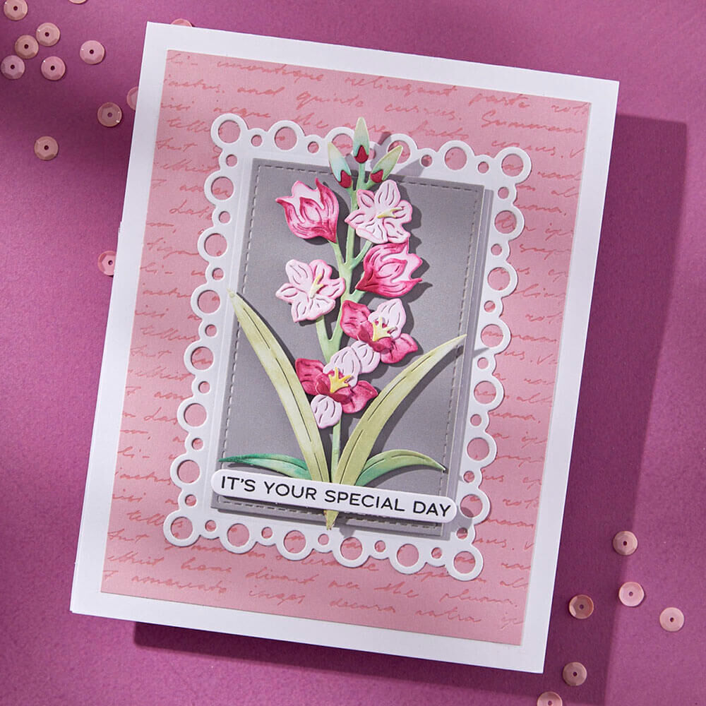 Spellbinders Etched Dies - Wildflowers Collection - Layered Gladiolus (by Lisa Horton) S4-1429