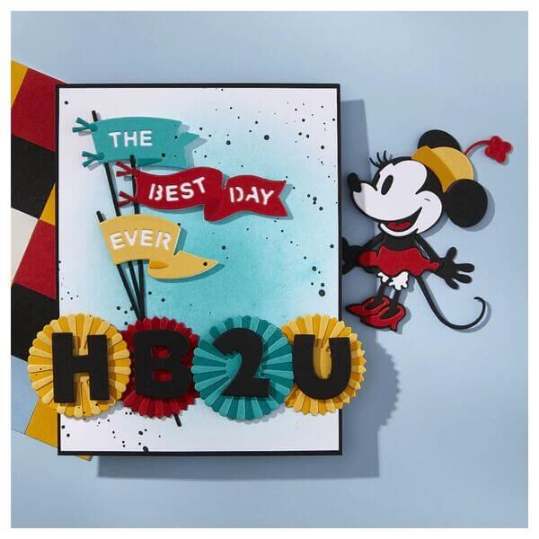 Spellbinders Etched Dies - Say Cheese Classic Mouse Collection - Flags & Banners S4-1471