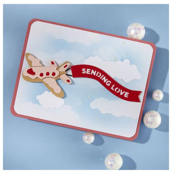 Spellbinders Etched Dies - Candy Christmas Collection - Gingerbread Plane & Banners (by Stamperia) S4-1489