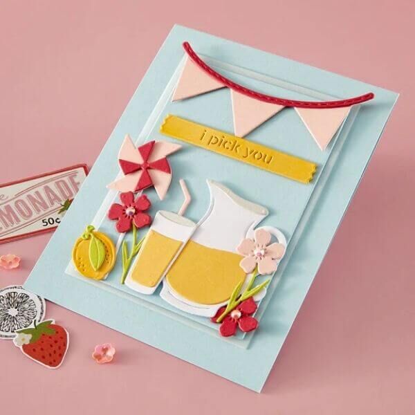 Spellbinders Etched Dies - Pink Lemonade Stand Tags (with Simple Stories) S4-1532