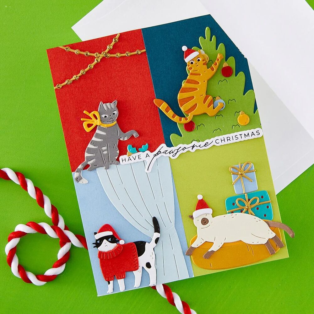 Spellbinders Etched Dies - Christmas Cats (by Yana Smakula) S4-1546
