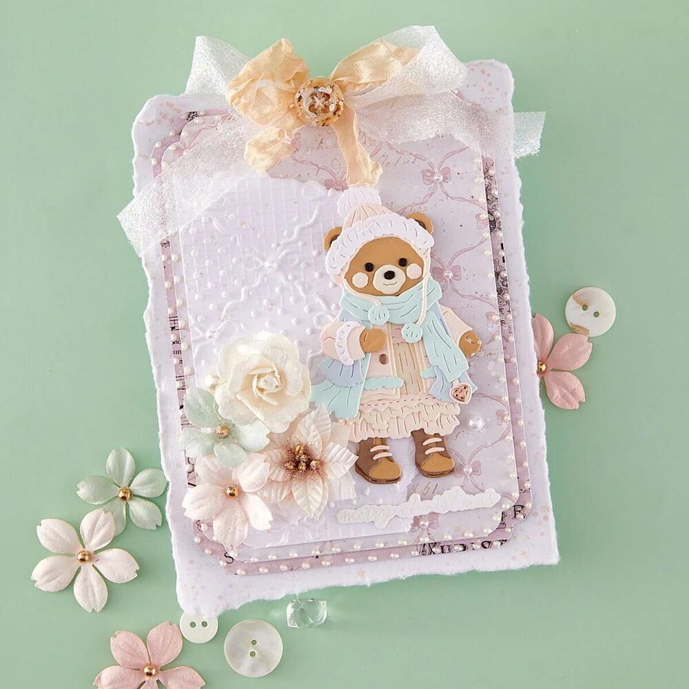 Spellbinders Etched Dies - Bundled Up Winter Bear (by Frank Garcia) S4-1568