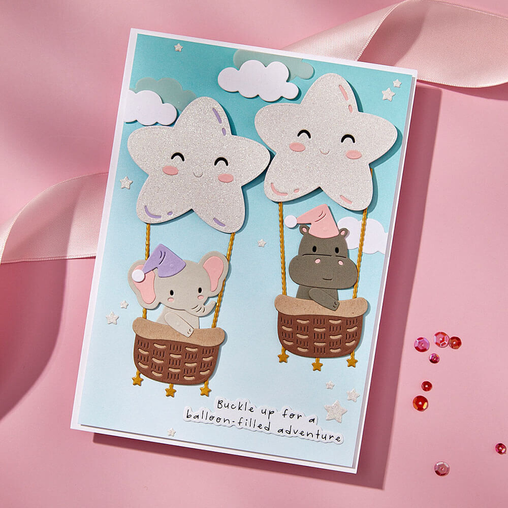 Spellbinders Etched Dies - Little Smiles Collection - Swinging Among the Stars