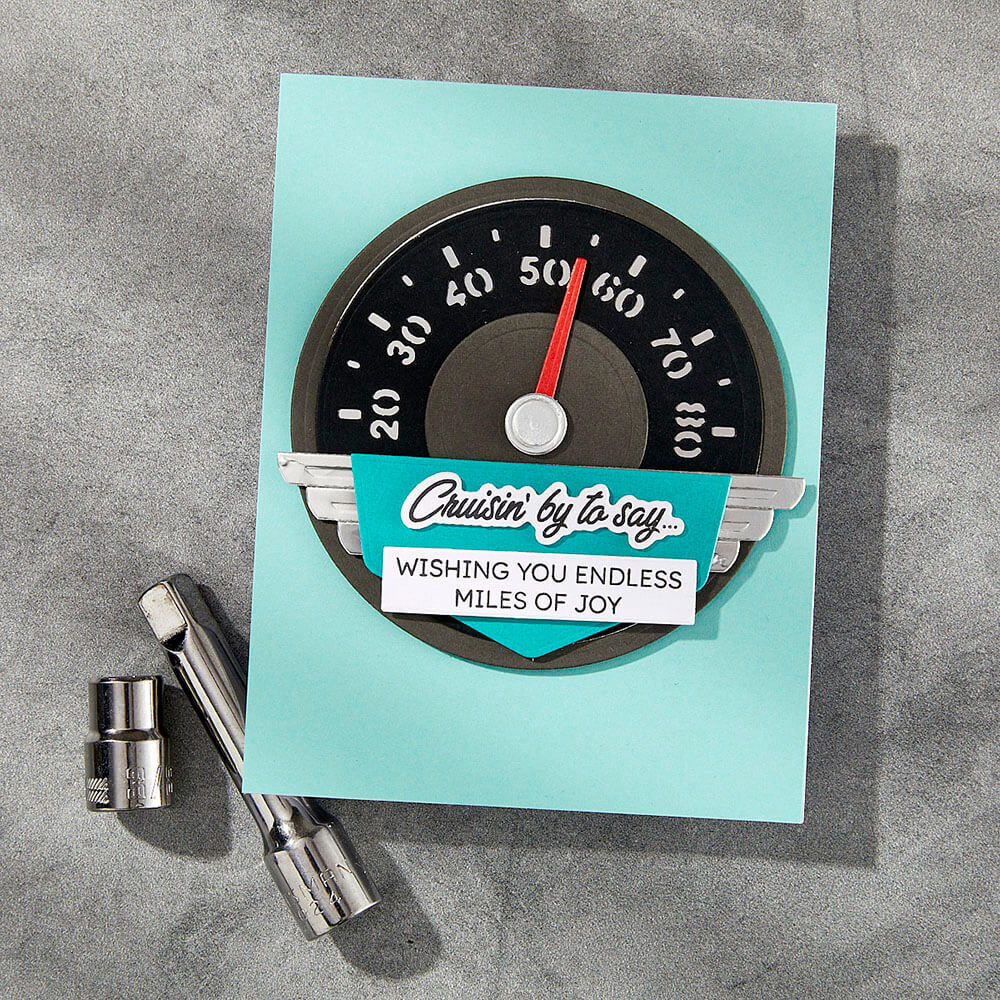 Spellbinders Etched Dies - Classic Road Legends Collection - Speedometer (by Mindy Eggen) S5-689