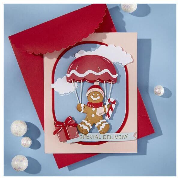 Spellbinders Etched Dies - Candy Christmas Collection - Gingerbread Delivery (by Stamperia) S5-713
