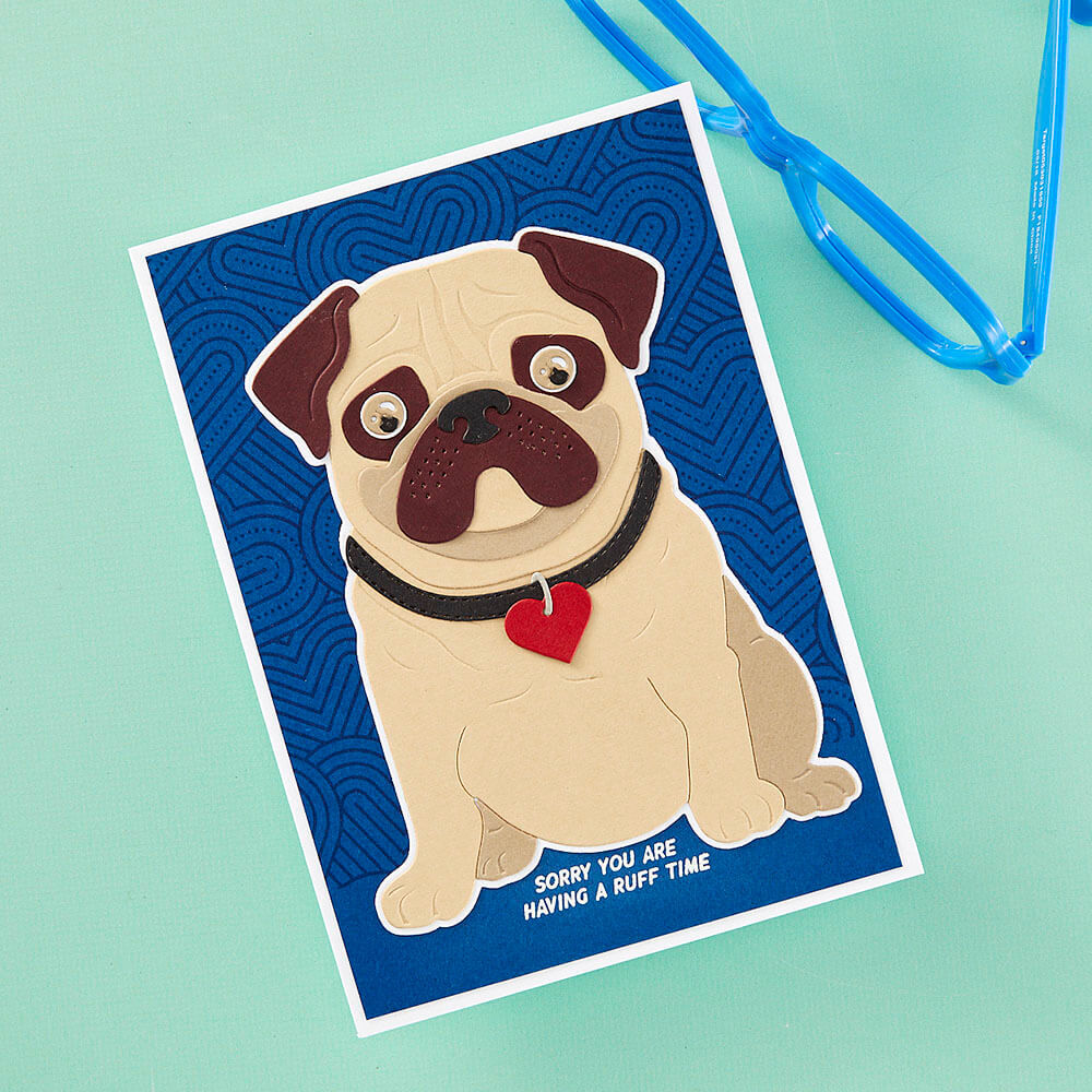 Spellbinders Etched Dies - Bibi's Cats and Pugs Collection - Big Pug (by Bibi Cameron) S7-248