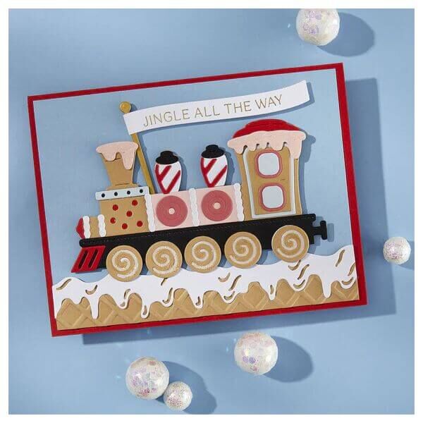 Spellbinders Etched Dies - Candy Christmas Collection - Gingerbread Train (by Stamperia) S7-280