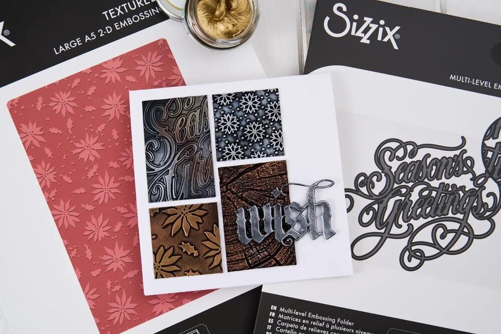 Tim Holtz Alterations A6 Texture Fades Embossing Folder - Vault Seasons Greetings (by Sizzix) SAL667249