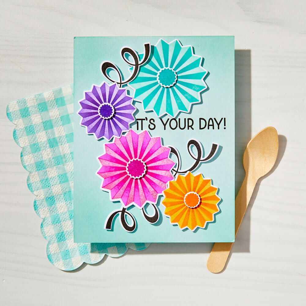 Hero Arts Stamp & Cut - Let's Celebrate Collection - Party Fans SB506