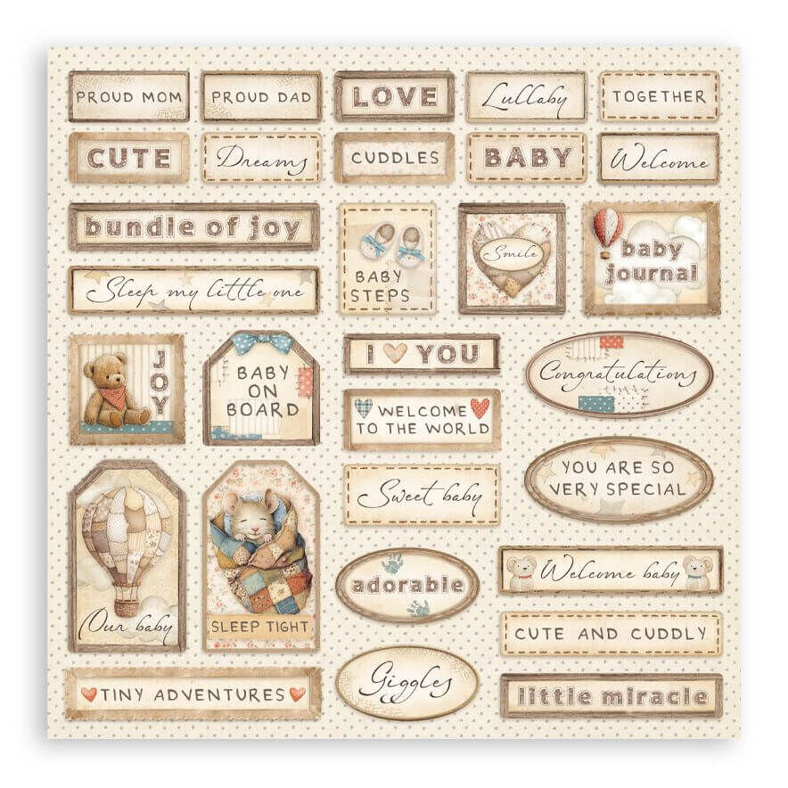 Stamperia Double-Sided Paper Pad 8"X8" 6/Pkg - Baby SBBMS001