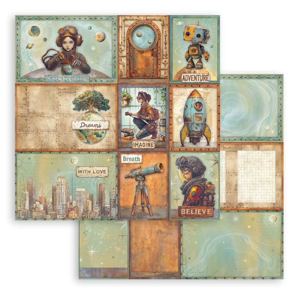 Stamperia Backgrounds Double-Sided Paper Pad 8"X8" 10/Pkg - A New Beginning SBBS140