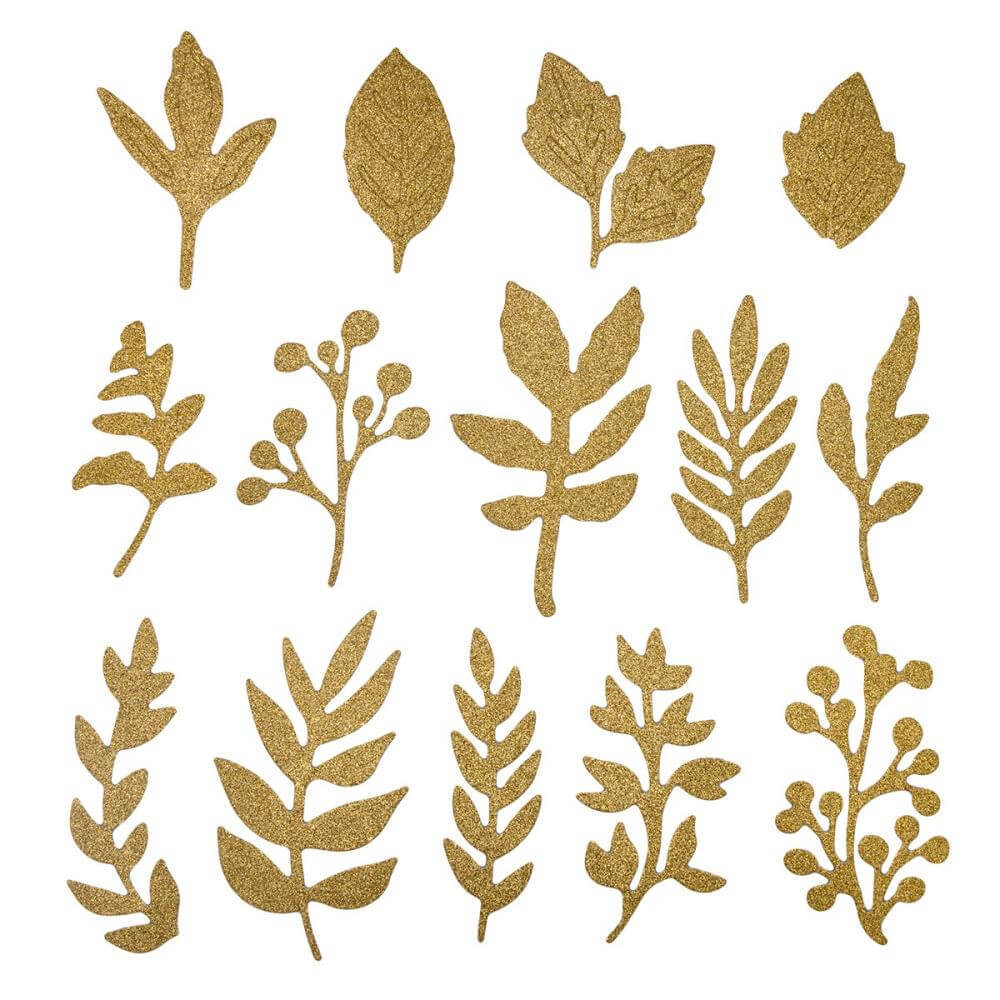 Spellbinders Glitter Die-Cuts 24/Pkg - Foliage SCS237