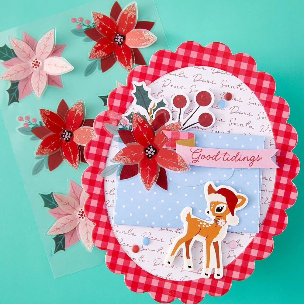 Spellbinders Dimensional Stickers - Dear Santa Poinsettias SCSE-049