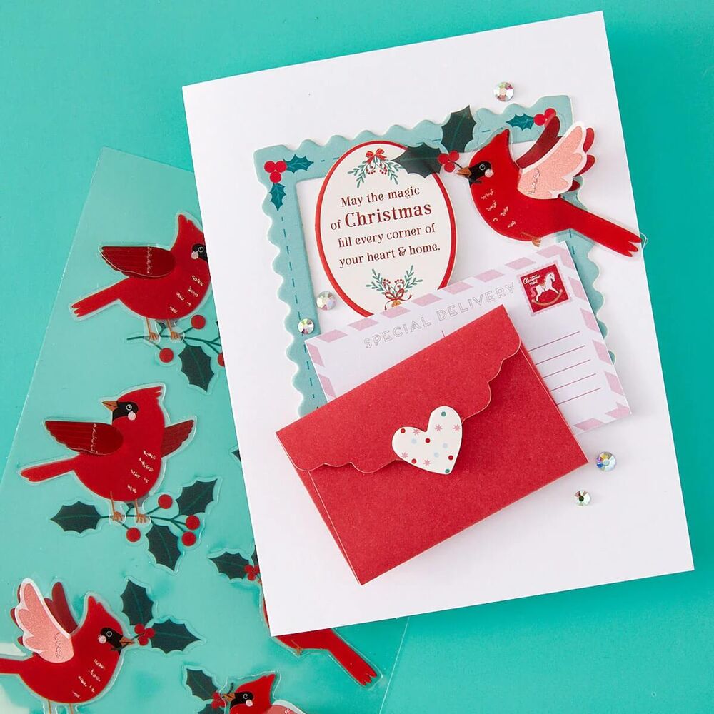 Spellbinders Dimensional Stickers - Dear Santa Festive Birds SCSE-050
