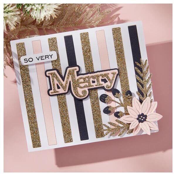 Spellbinders Clear Stamps & Die Set - All About Christmas Collection - Merry Sentiments (by Lisa Horton) SDS-205