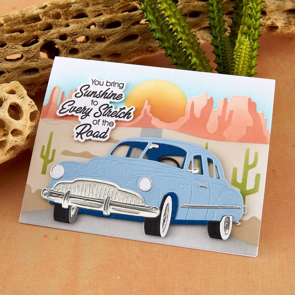 Spellbinders Clear Stamps & Die Set - Road Trip Adventures Sentiments (by Mindy Eggen) SDS-229