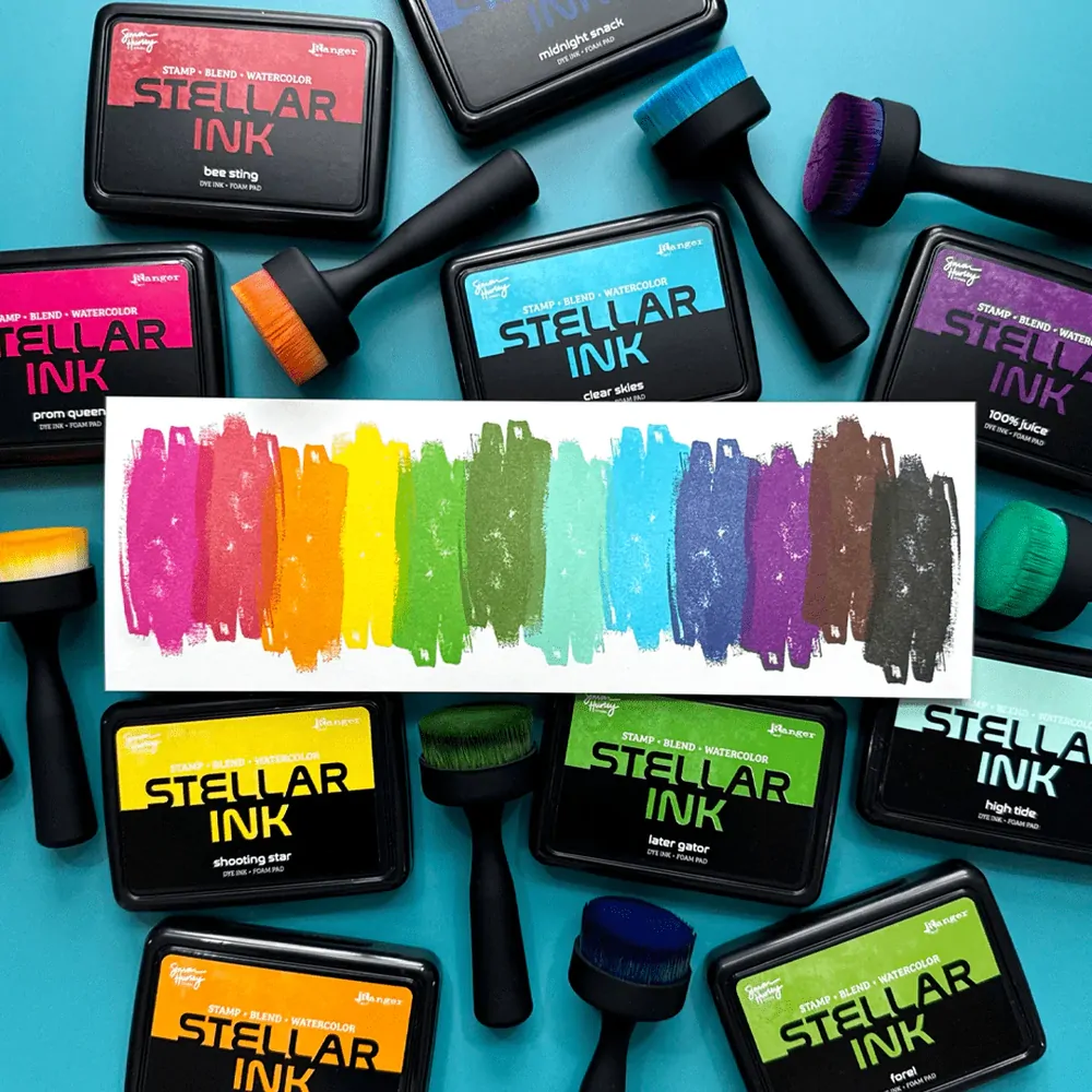 Simon Hurley create Stellar Foam Dye Ink Pad 12 Colours Bundle