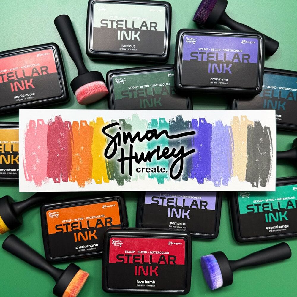 Simon Hurley create Stellar Foam Dye Ink Pad 12 Colours Bundle 2