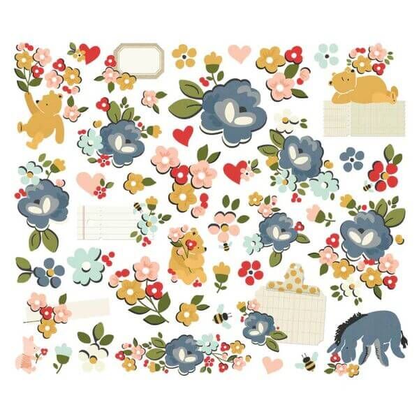 Spellbinders - Say Cheese Classic Pooh - Floral Bits & Pieces (by Simple Stories) SS23923