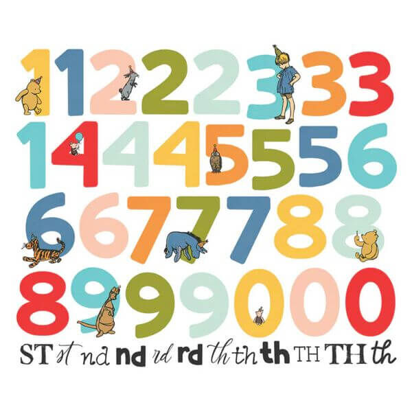 Spellbinders - Say Cheese Classic Pooh - Birthday Number Bits & Pieces (by Simple Stories) SS24810
