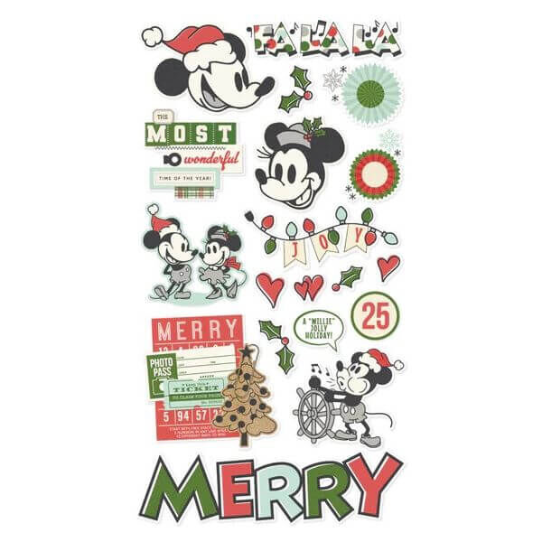 Spellbinders - Say Cheese Classic Mouse Christmas - 6x12 Chipboard (by Simple Stories) SS25208