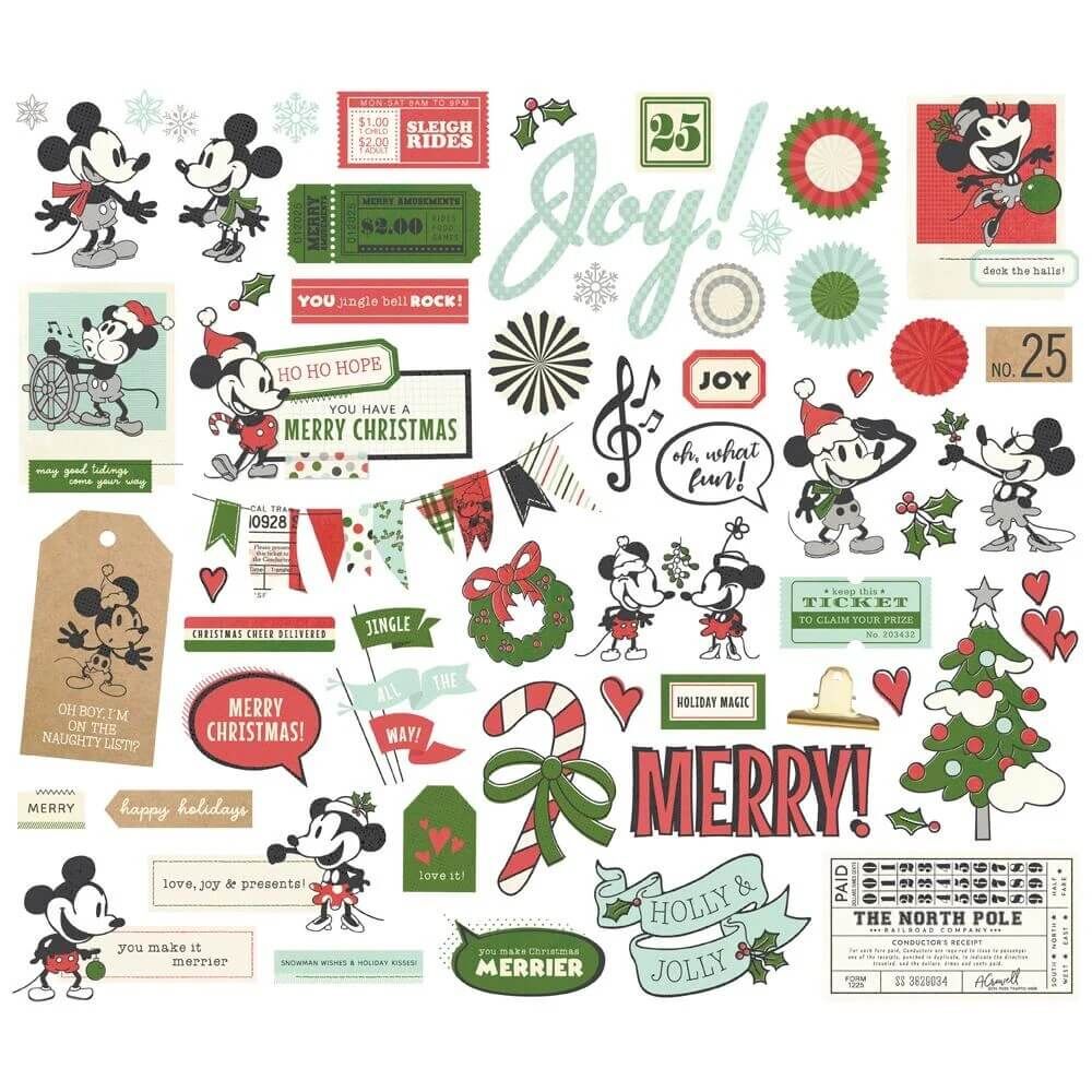 Spellbinders - Say Cheese Classic Mouse Christmas - Bits & Pieces (by Simple Stories) SS25209