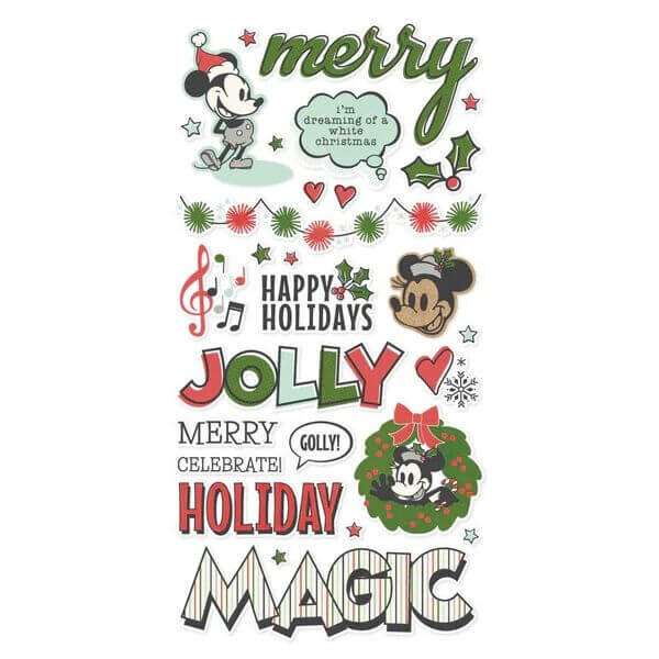 Spellbinders - Say Cheese Classic Mouse Christmas - Foam Stickers (by Simple Stories) SS25211